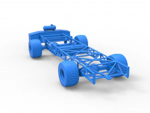 Chassi de caminh&atilde;o puxador 4x4 Escala 1 a 25 Modelo de Impressão 3D