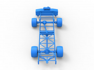 Chassis of 4wd pulling truck Scale 1 to 25 3D Принт Модель
