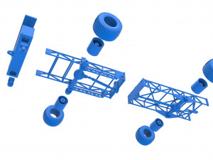 Chassis of 4wd pulling truck Scale 1 to 25 3D Принт Модель