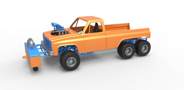 Pulling truck 6wd Scale 1 to 25 Modello di stampa 3D .c4d .max .obj .3ds .fbx .stl .blend 