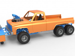 Pulling truck 6wd Scale 1 to 25 3Dプリントモデル