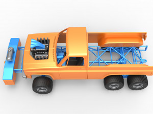 Pulling truck 6wd Scale 1 to 25 Modello di stampa 3D