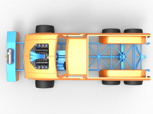Pulling truck 6wd Scale 1 to 25 Modello di stampa 3D