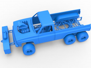 Pulling truck 6wd Scale 1 to 25 Modello di stampa 3D