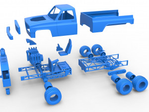 Pulling truck 6wd Scale 1 to 25 Modello di stampa 3D