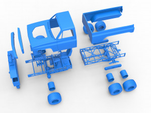 Pulling truck 6wd Scale 1 to 25 Modello di stampa 3D