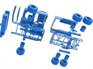 Pulling truck 6wd Scale 1 to 25 Modello di stampa 3D