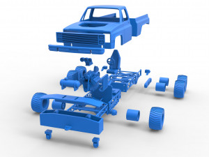 Pulling truck 6wd Scale 1 to 25 Modello di stampa 3D