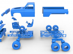 Pulling truck 6wd Scale 1 to 25 Modello di stampa 3D