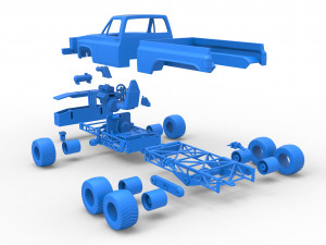 Pulling truck 6wd Scale 1 to 25 Modello di stampa 3D