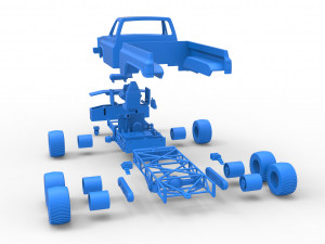 Pulling truck 6wd Scale 1 to 25 Modello di stampa 3D