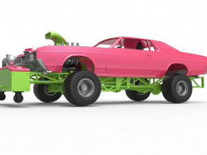 Pulling truck 4wd with Car shell Scale 1 to 25 3D Print Model