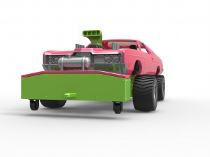 Pulling truck 4wd with Car shell Scale 1 to 25 3D Print Model