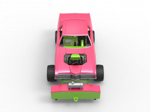 Pulling truck 4wd with Car shell Scale 1 to 25 3D Print Model