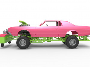 Pulling truck 4wd with Car shell Scale 1 to 25 3D Print Model