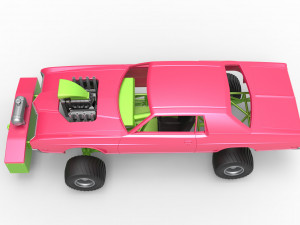 Pulling truck 4wd with Car shell Scale 1 to 25 3D Print Model