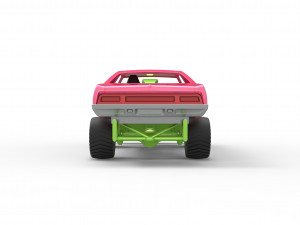 Pulling truck 4wd with Car shell Scale 1 to 25 3D Print Model