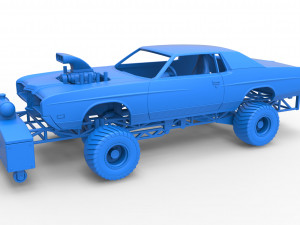 Pulling truck 4wd with Car shell Scale 1 to 25 3D Print Model