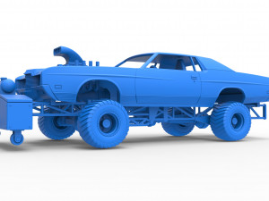 Pulling truck 4wd with Car shell Scale 1 to 25 3D Print Model