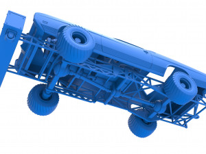 Pulling truck 4wd with Car shell Scale 1 to 25 3D Print Model