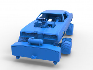 Pulling truck 4wd with Car shell Scale 1 to 25 3D Print Model