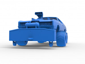 Pulling truck 4wd with Car shell Scale 1 to 25 3D Print Model