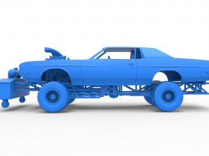 Pulling truck 4wd with Car shell Scale 1 to 25 3D Print Model