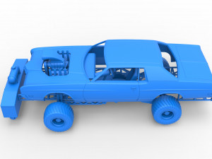 Pulling truck 4wd with Car shell Scale 1 to 25 3D Print Model