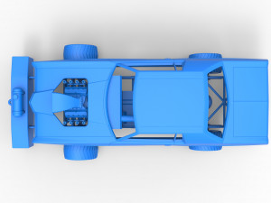 Pulling truck 4wd with Car shell Scale 1 to 25 3D Print Model
