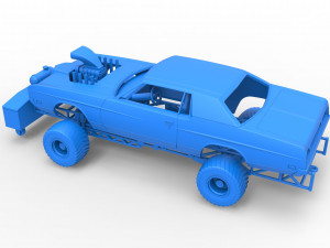 Pulling truck 4wd with Car shell Scale 1 to 25 3D Print Model