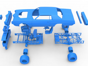 Pulling truck 4wd with Car shell Scale 1 to 25 3D Print Model