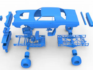 Pulling truck 4wd with Car shell Scale 1 to 25 3D Print Model
