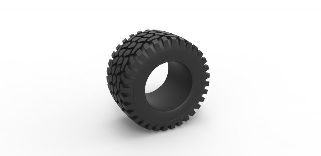 Offroad tire 44 Scale 1 to 25 3Dプリントモデル .c4d .max .obj .3ds .fbx .stl .blend