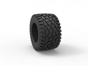 Offroad tire 44 Scale 1 to 25 3D Print Model
