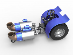Pulling tractor with 3 jet engines Scale 1 to 25 Modèles 3D en vedette
