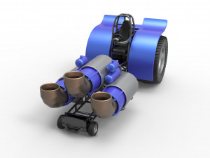 Pulling tractor with 3 jet engines Scale 1 to 25 Modèles 3D en vedette