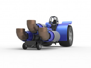 Pulling tractor with 3 jet engines Scale 1 to 25 Modèles 3D en vedette