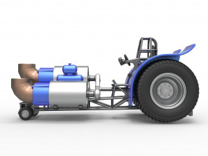 Pulling tractor with 3 jet engines Scale 1 to 25 Modèles 3D en vedette