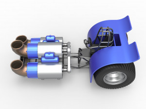 Pulling tractor with 3 jet engines Scale 1 to 25 Modèles 3D en vedette