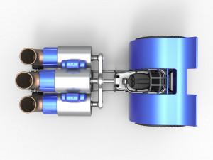 Pulling tractor with 3 jet engines Scale 1 to 25 Modèles 3D en vedette
