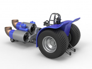 Pulling tractor with 3 jet engines Scale 1 to 25 Modèles 3D en vedette