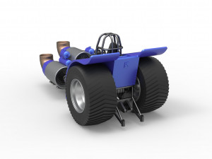 Pulling tractor with 3 jet engines Scale 1 to 25 Modèles 3D en vedette