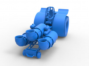 Pulling tractor with 3 jet engines Scale 1 to 25 Modèles 3D en vedette