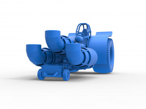 Pulling tractor with 3 jet engines Scale 1 to 25 Modèles 3D en vedette