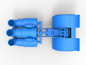 Pulling tractor with 3 jet engines Scale 1 to 25 Modèles 3D en vedette