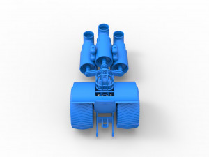 Pulling tractor with 3 jet engines Scale 1 to 25 Modèles 3D en vedette