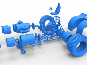 Pulling tractor with 3 jet engines Scale 1 to 25 Modèles 3D en vedette