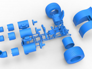 Pulling tractor with 3 jet engines Scale 1 to 25 Modèles 3D en vedette