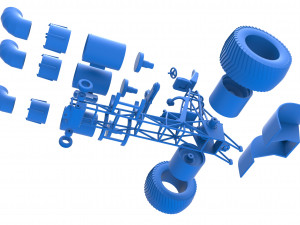 Pulling tractor with 3 jet engines Scale 1 to 25 Modèles 3D en vedette