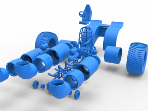 Pulling tractor with 3 jet engines Scale 1 to 25 Modèles 3D en vedette